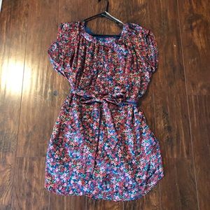 Red and dark teal flower dress